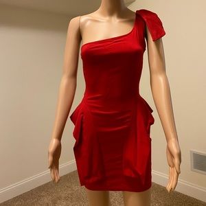 Sexy red asymmetrical dress size XS